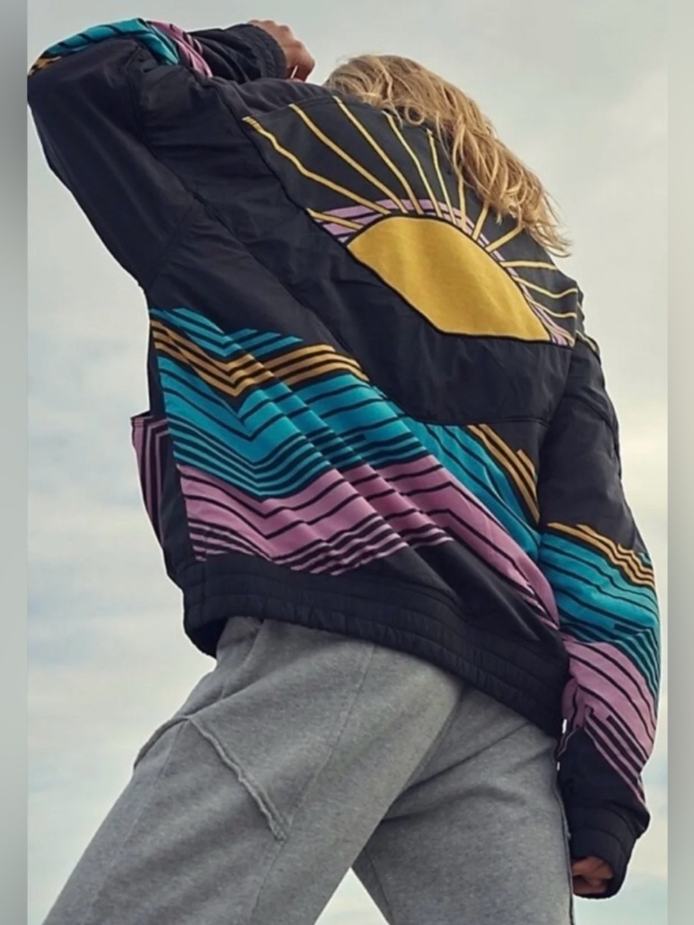FP Movement Walk The Line Quarter Zip Pullover~ Retro Black